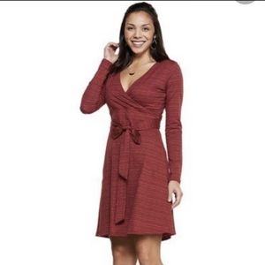 Toad & Co Cue Wrap Longsleeve Auburn Dress